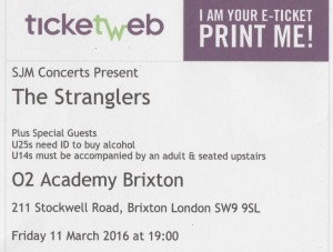 Stranglers ticket_Brixton_1.22.16