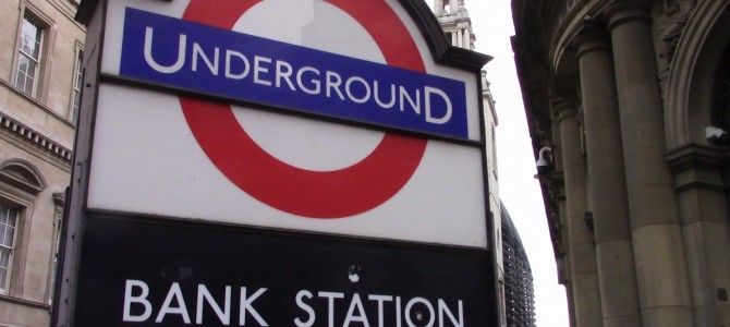 <center>Bank Station: the London Underground